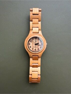 Martin & Macarthur Wooden Link Watch - Natural Brown